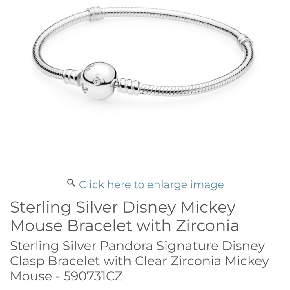 New Pandora Retired Disney Mickey Mouse Bracelet with Zirconia - Picture 3 of 6